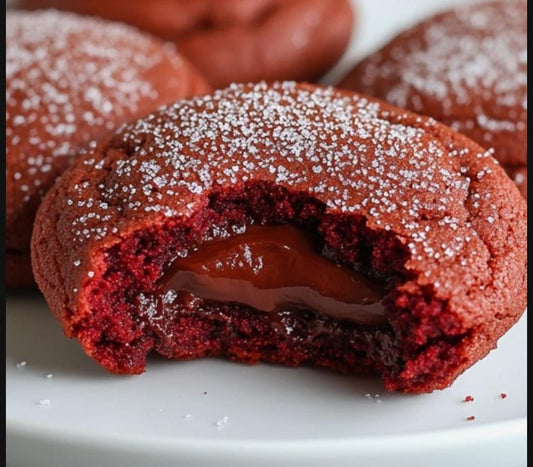 Nutella stuffed Red Velvet Cookies