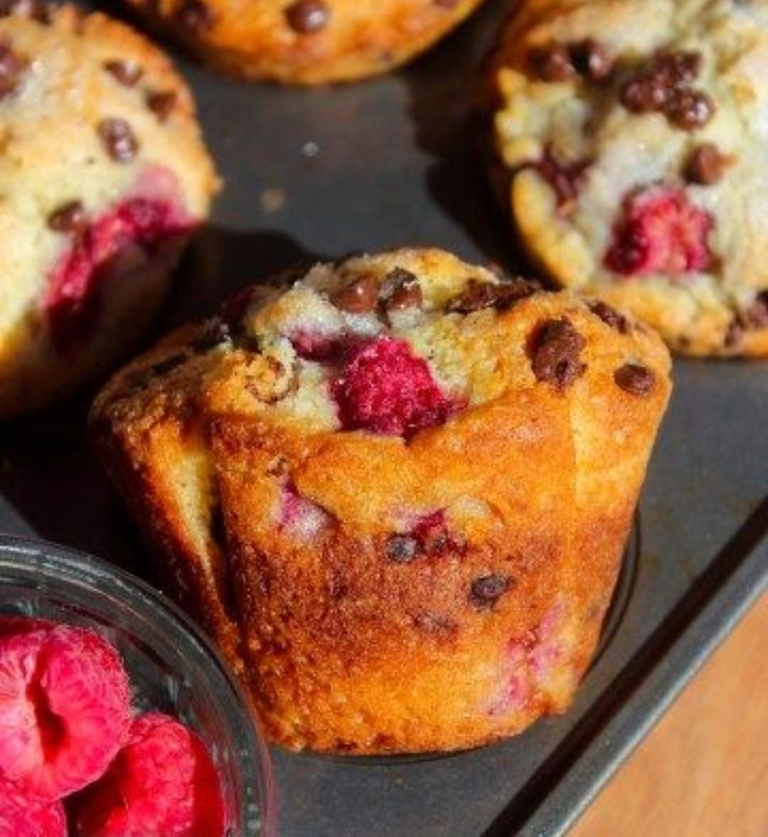 Raspberry Chocolate Drip Muffins