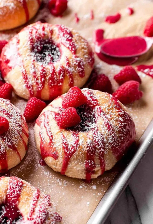 Baked Raspberry donuts