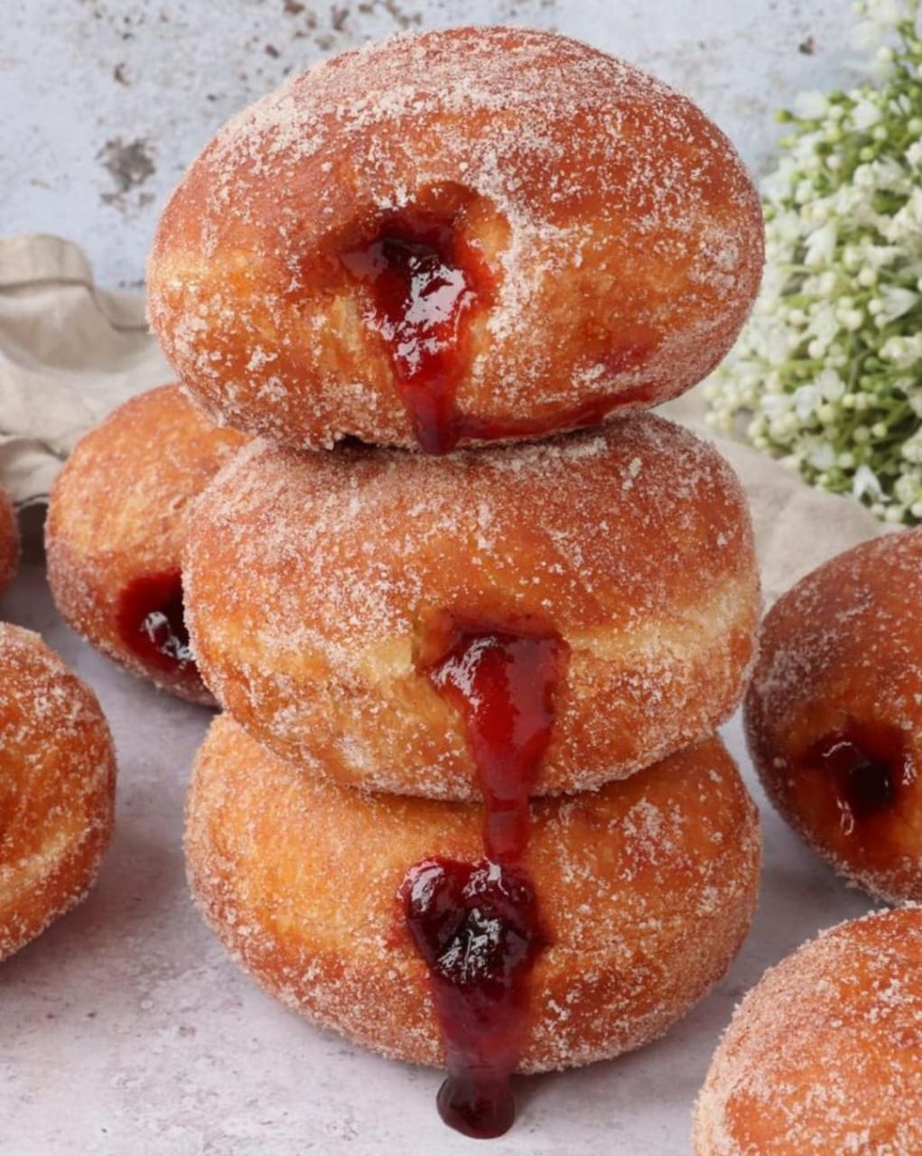 Baked Fluffy Jam Filled Donuts