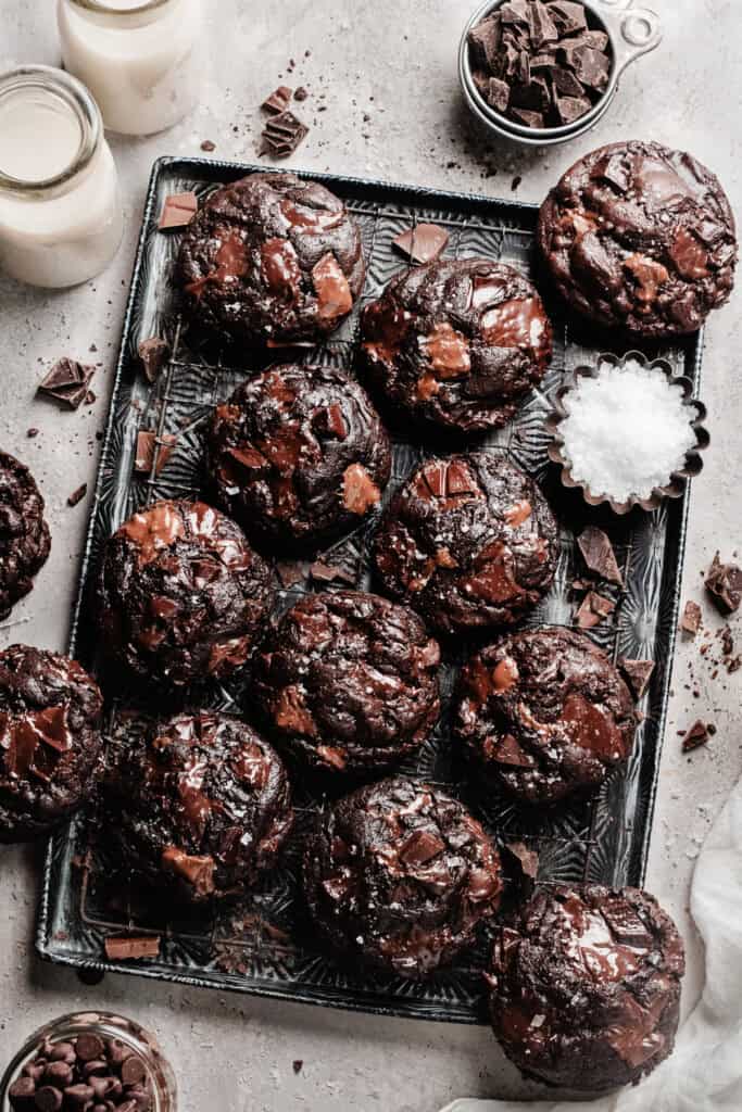 Fudgy Triple Chocolate Cookies