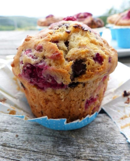 Raspberry Chocolate Drip Muffins