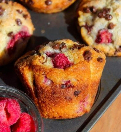 Raspberry Chocolate Drip Muffins