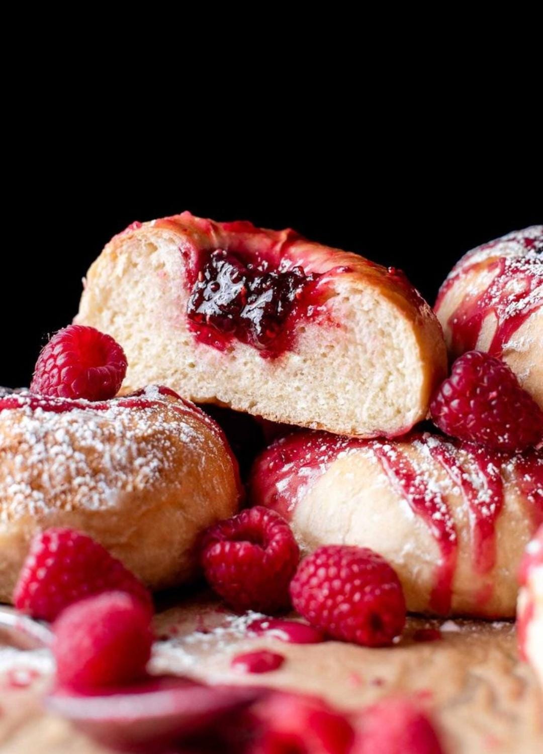 Baked Raspberry donuts