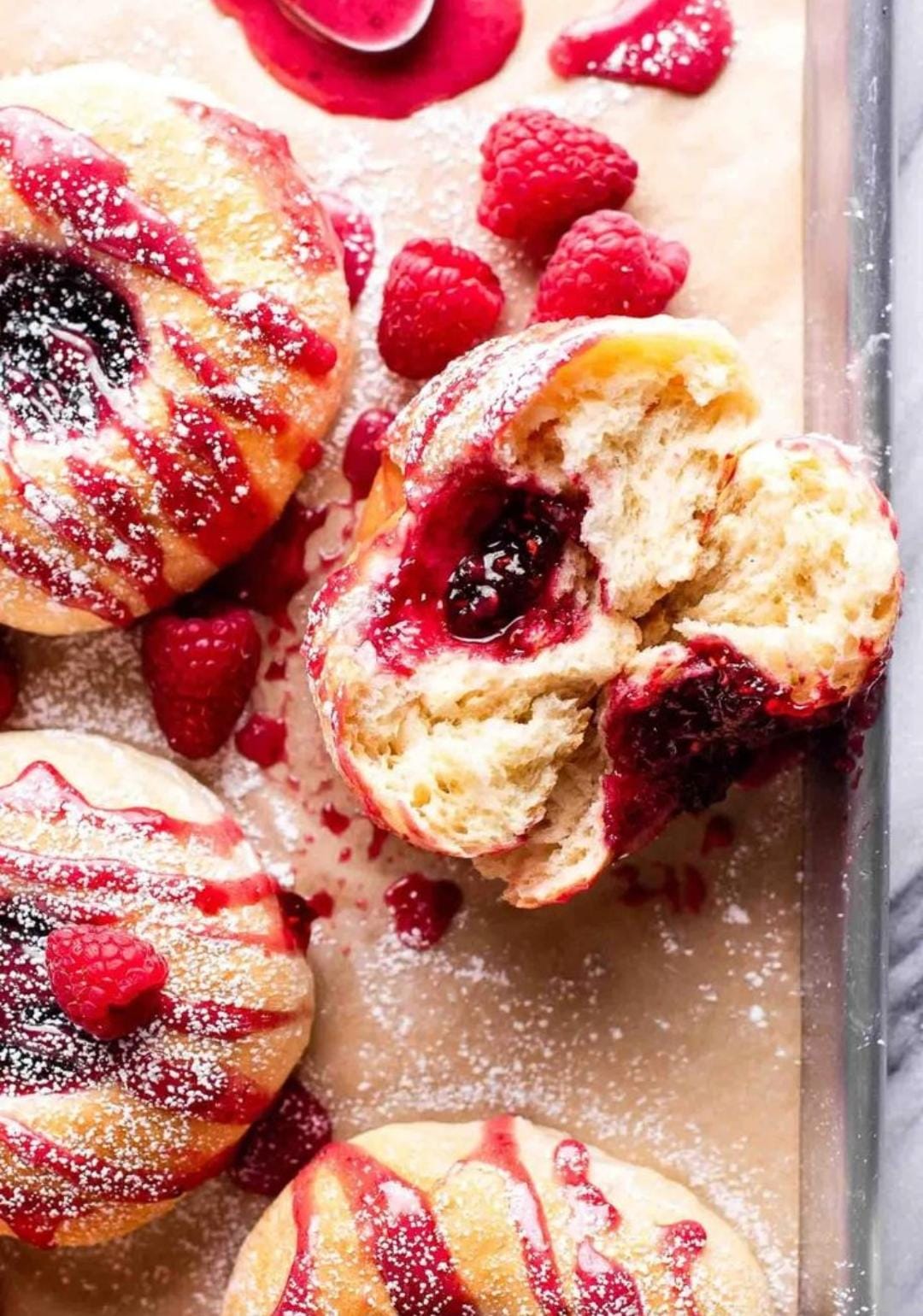 Baked Raspberry donuts
