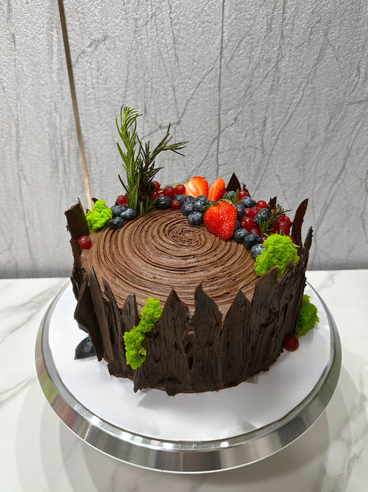 wood log cake